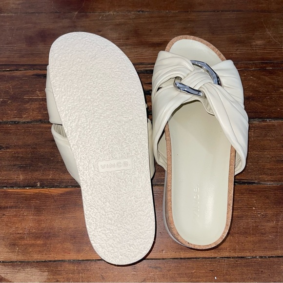 Vince Cream Sandals with Bow Detail - Picture 4 of 5